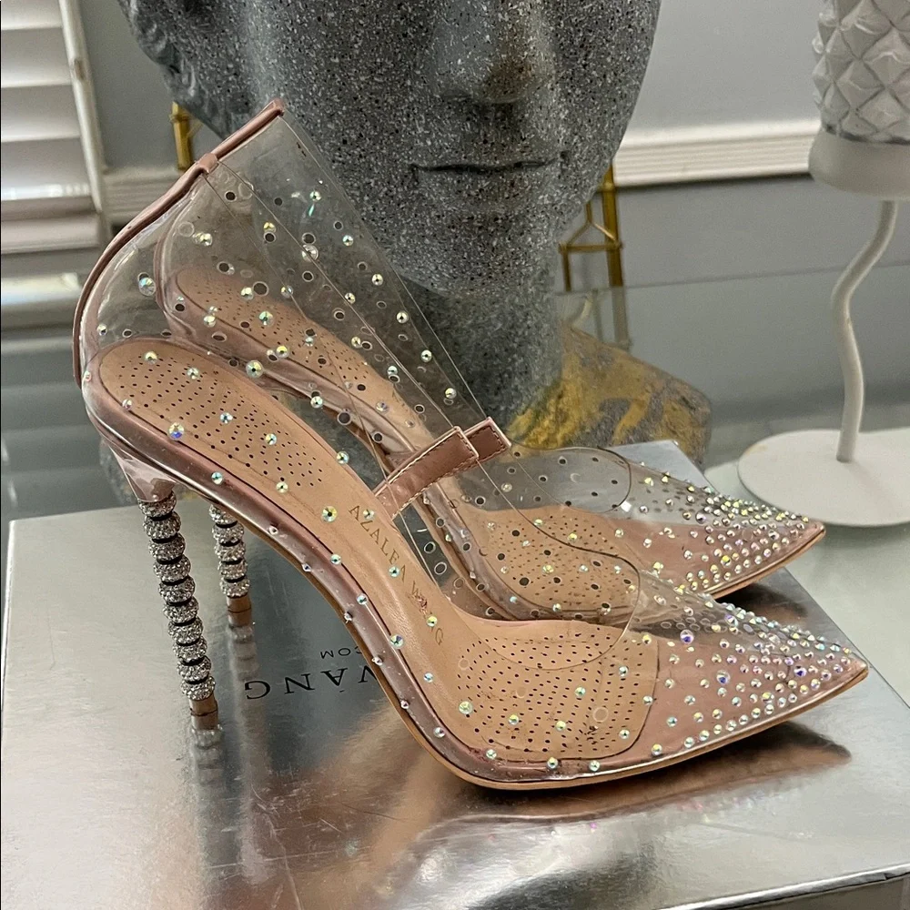 Alaïa Women's Sparkling Transparent Heels - Nude - Picture 2 of 4